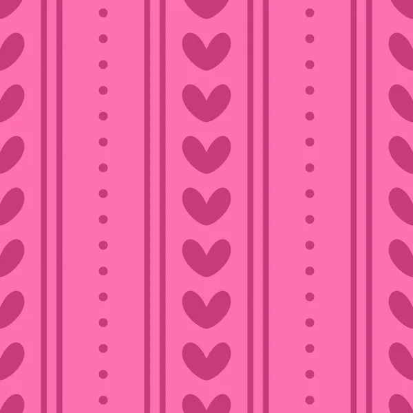 Simples Love Dot Line Vertical Decorativa Rosa Monocromático Sem Costura — Vetor de Stock