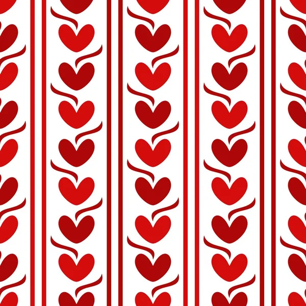 Enkel Rik Kärlek Linje Vertikal Dekorativ Röd Enfärgad Sömlös Mönster — Stock vektor