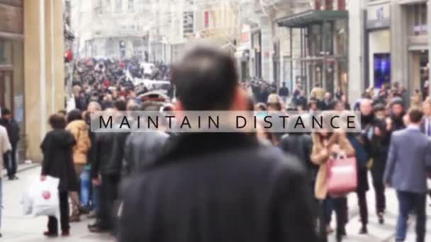 Massen Wandelnder Verschwommener Menschen Konzept Der Sozialen Distanzierung — Stockvideo