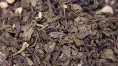 Kuru çay yaprakları yakın çekim görüntüsü