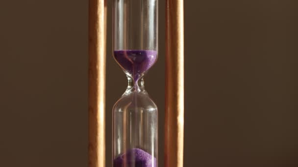 Purple Sand Old Hourglass — Stock Video