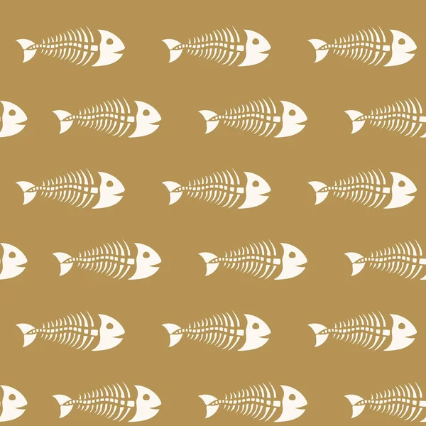 Das Muster der von Hand gezeichneten Fischskelette — Stockvektor