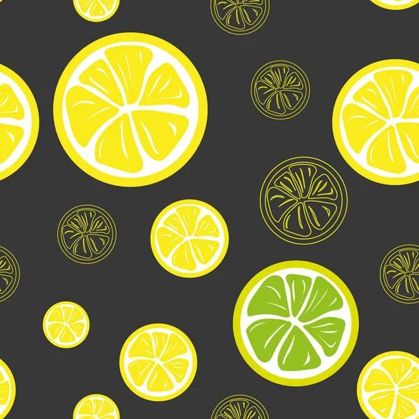 Zitronenmuster der flachen Zitrone — Stockvektor