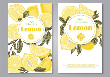 Elle çizilmiş limonlu düğün davetiyesi