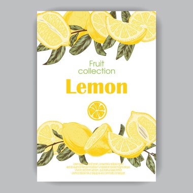 Elle çizilmiş limonlu düğün davetiyesi