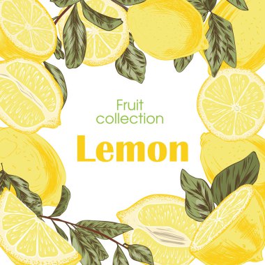 Elle çizilmiş limonlu düğün davetiyesi