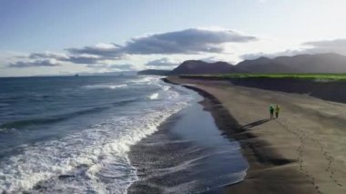 aero çerçeve, sahil, deniz, dağlar, dalgalar, doğa, Kamçatka 'da seyahat