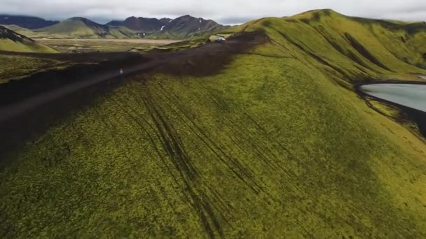 Rama lotnicza z Iceland, góry, przyroda i podróże — Wideo stockowe