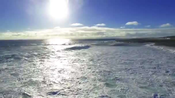 Marco aerodinámico desde la orilla del mar en iceland — Vídeos de Stock