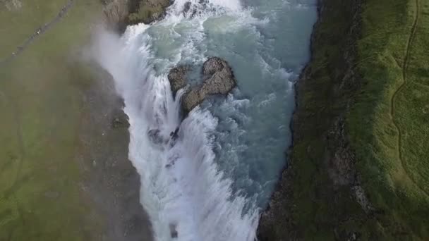 来自冰原、高山瀑布和自然的航空框架 — 图库视频影像