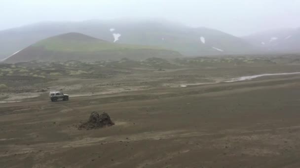 Ripresa aerea di Kamchatka, natura, spiaggia, montagne e vulcani — Video Stock