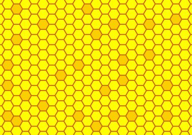 Bal peteği sarısı arka plan. Geometrik dokunun vektör çizimi. Kusursuz altıgen deseni.