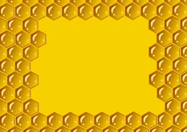Composição amarelo favo de mel fundo. Ilustração vetorial da textura geométrica. Padrão hexágono sem costura. —  Vetores de Stock