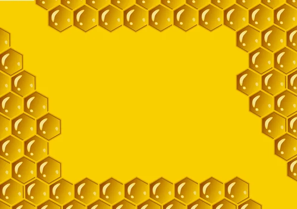 Fondo composizione giallo favo. Illustrazione vettoriale della texture geometrica. Modello esagoni senza soluzione di continuità. — Vettoriale Stock