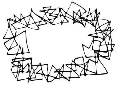 El çizimi karalama çerçevesi. Beyaz arkaplanda siyah vektör illüstrasyonu.