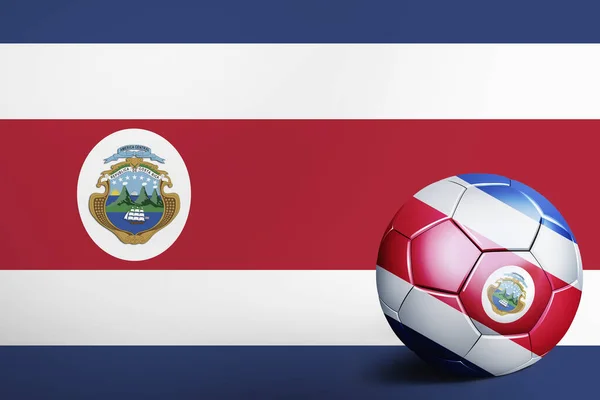 コスタリカ国旗サッカーボール付き — ストック写真