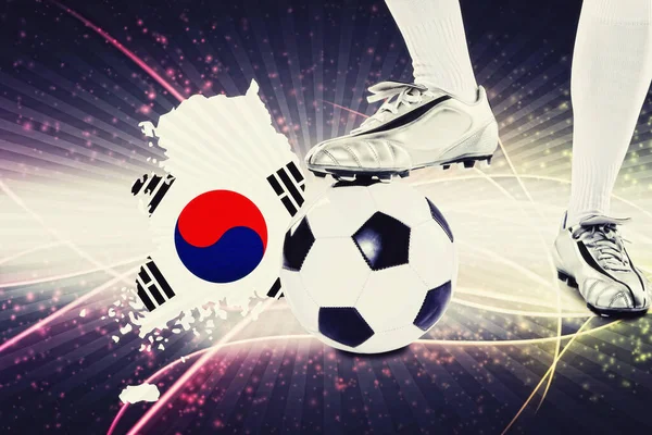 Corea República Futbolista Listo Para Lanzamiento — Foto de Stock