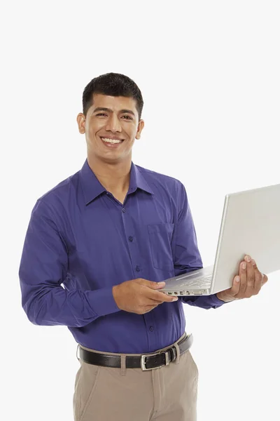 Geschäftsmann Mit Laptop — Stockfoto