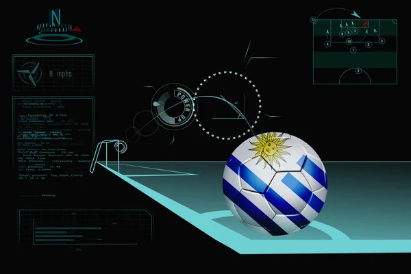 Tomando Infográfico Canto Com Bola Futebol Uruguai — Fotografia de Stock