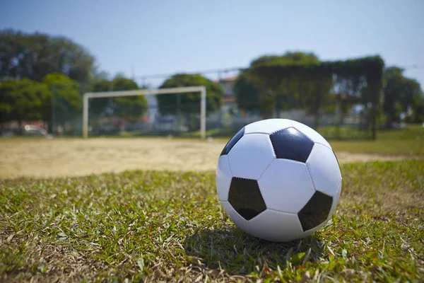 Bola Futebol Campo Futebol — Fotografia de Stock