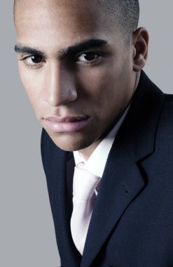 young businessman with serious look