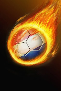 Yanan Hollanda futbol topu