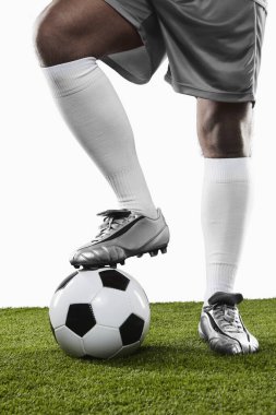 Başlamaya hazır bir futbolcu
