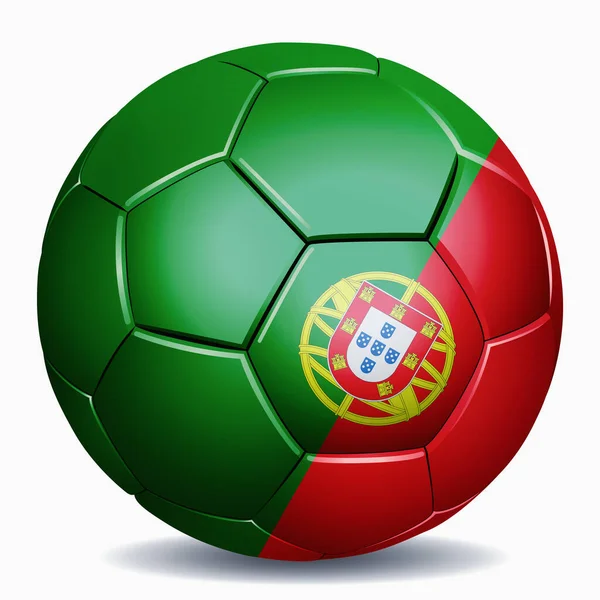 Portugalsko Vlajka Fotbalovém Míči — Stock fotografie