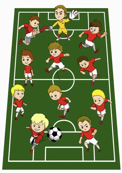 Illustration Switzerland Team Formation — Stock Photo, Image