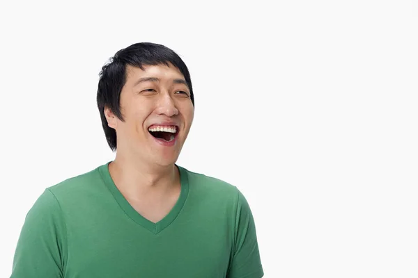 Happy Man Laughing White Background — Stock Photo, Image