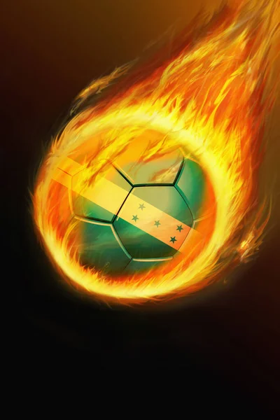 Flaming Honduras Voetbal Bal — Stockfoto