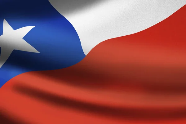 Chile Flagge Schwenkt Banner — Stockfoto