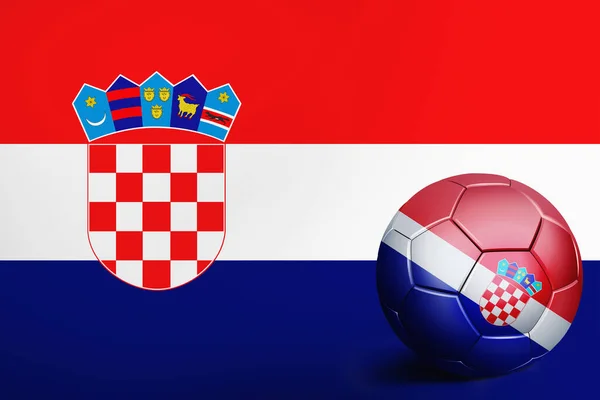 Flaga Chorwacji Piłką Nożną — Zdjęcie stockowe