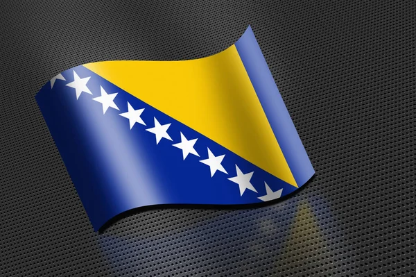 Flaga Bośni Hercegowiny Falujący Sztandar — Zdjęcie stockowe