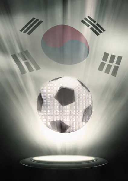 Una Pelota Fútbol Con Bandera República Corea Telón Fondo — Foto de Stock