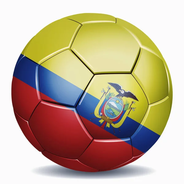 エクアドルサッカーボール上のフラグ — ストック写真