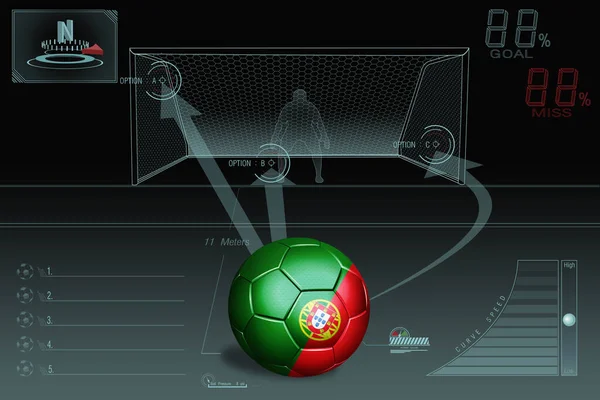 Infográfico Chute Penalidade Com Bola Futebol Portugal — Fotografia de Stock