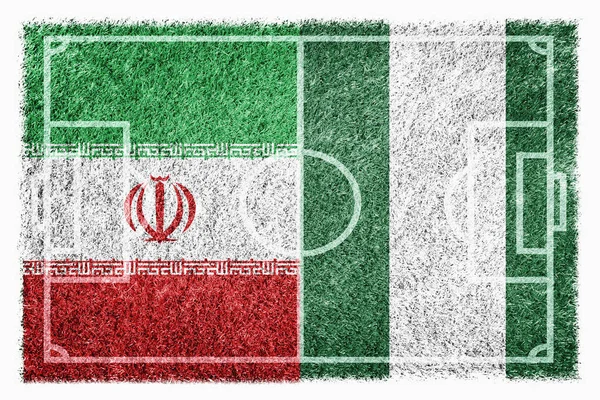 Banderas Irán Nigeria Campo Fútbol — Foto de Stock