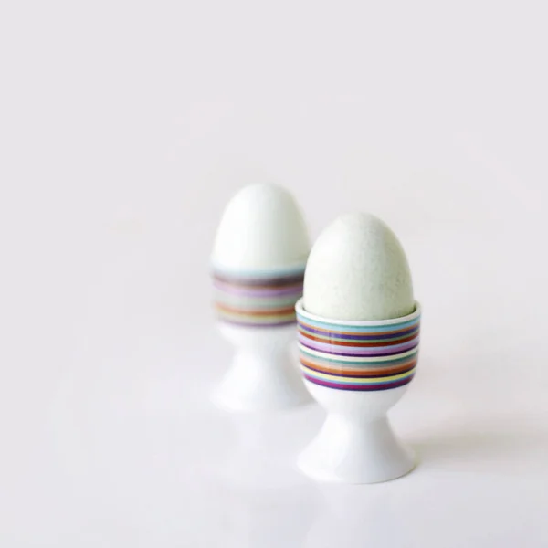 Close Eggs Cups White — Stock Photo, Image