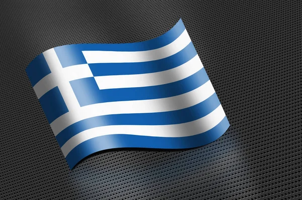 Flaga Grecji Macha Banderą — Zdjęcie stockowe