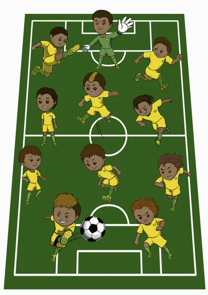 illustration of Brazil team formation