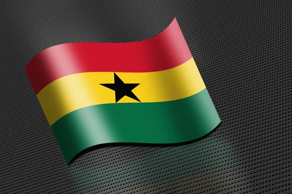 Vlajka Ghanskou Vlajkou — Stock fotografie