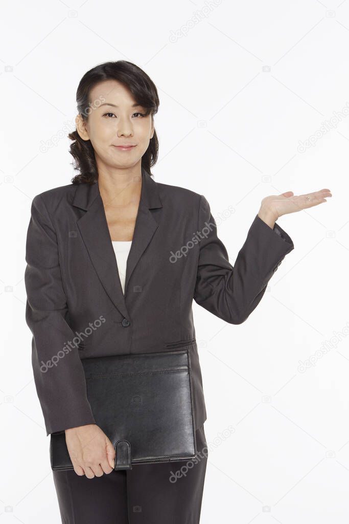 Businesswoman holding a folder