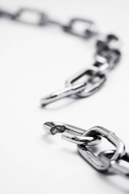 Broken chain, close up view