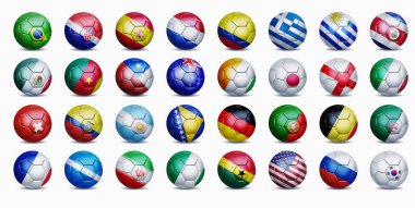 Futbol milli takımının bayrakları futbol toplarında