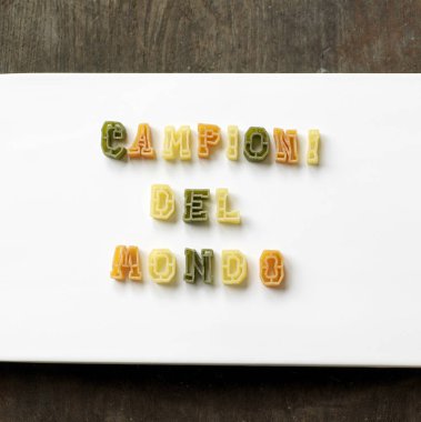 Alfabe makarna yakın çekim