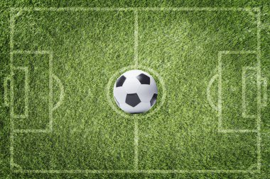 Oyun sahasında bir futbol topu