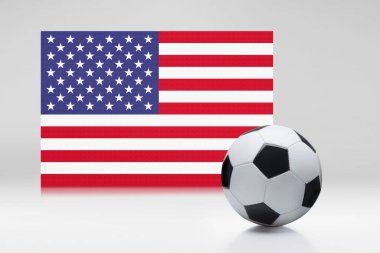 Bir futbol topuyla Amerika Birleşik Devletleri bayrağı