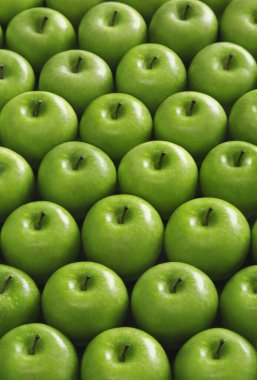 Yeşil elmaları kapat 