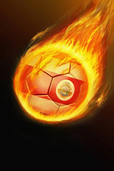 Flaming Costa Rica soccer ball